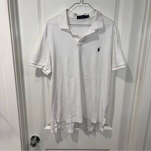 Ralph Lauren Shirt Mens White Short Sleeve Polo T-Shirt Collared Size XLarge